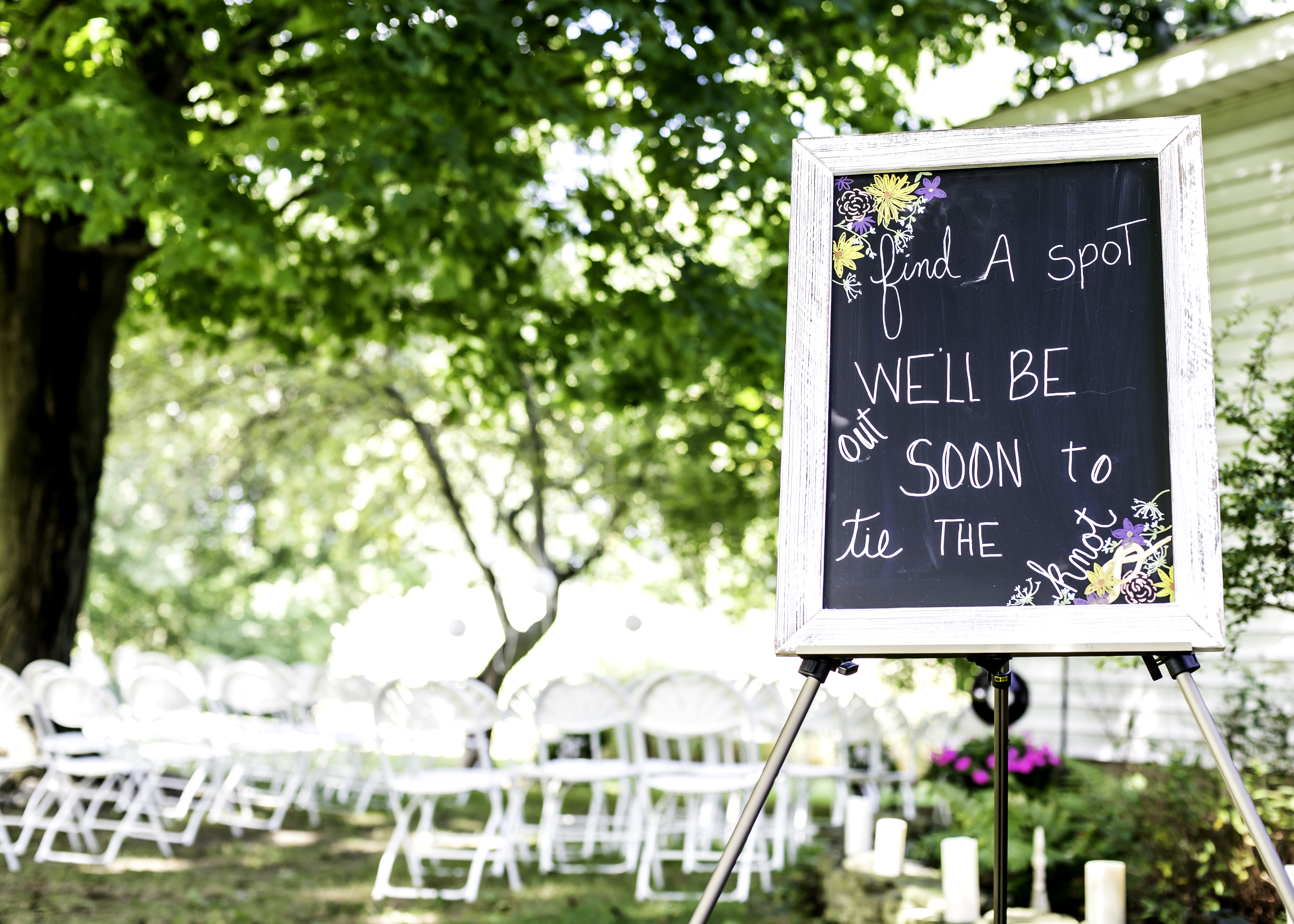 Wedding ceremony seating sign