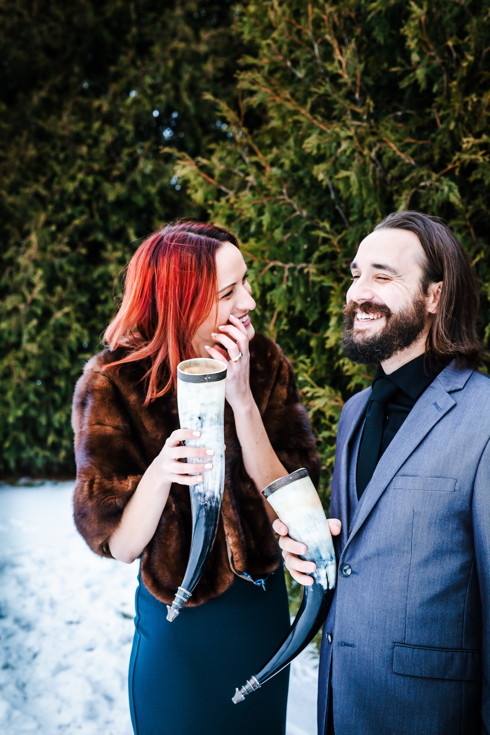 Couple Smiling and Laughing